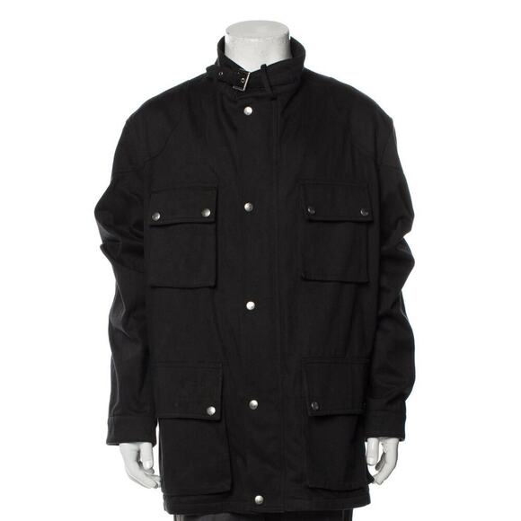 Ralph Lauren Purple Label Men’s Utility Cargo Jacket Black XXL 4 Pocket Buckle - Picture 1 of 4